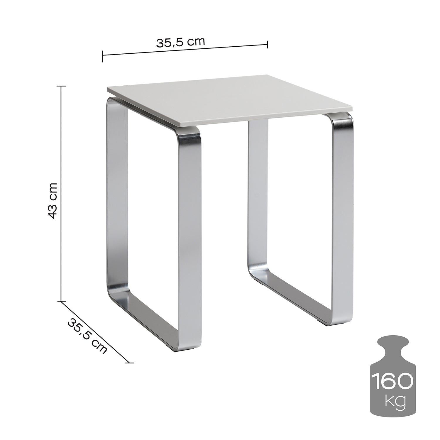 6073-02 - Sgabello Gedy collezione Prima Classe in Alluminio e ABS - Finitura Bianca 2