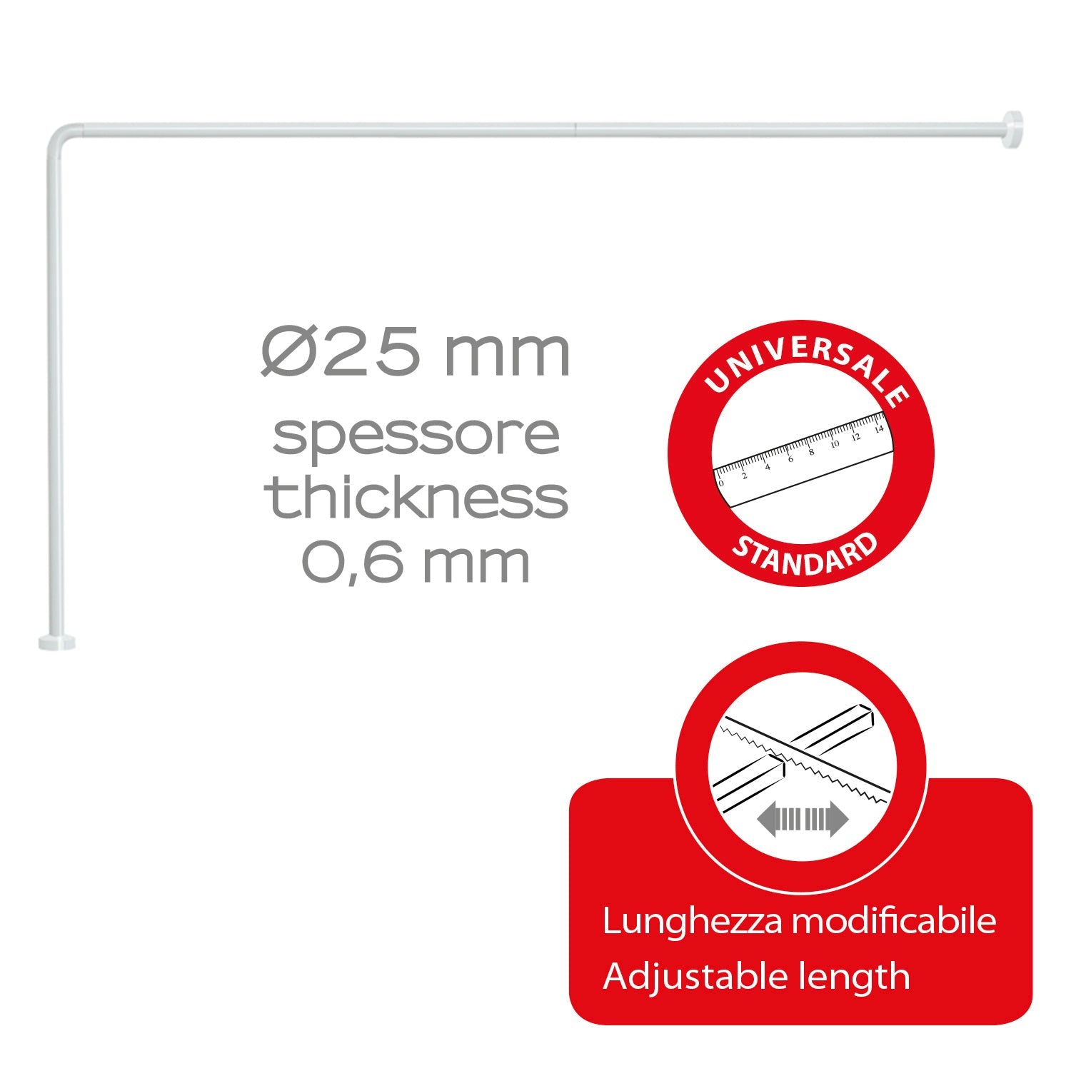  Asta doccia angolare in Alluminio 80x170 cm di Gedy - Bianco by CeramicStore | Lo specialista del tuo bagno