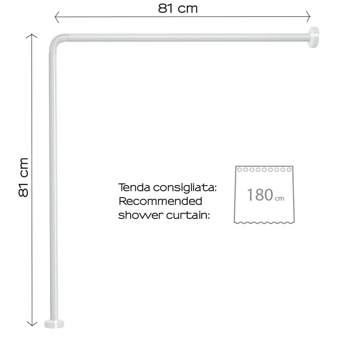  Asta doccia angolare in Alluminio 80x80 cm di Gedy - Bianco by CeramicStore | Lo specialista del tuo bagno