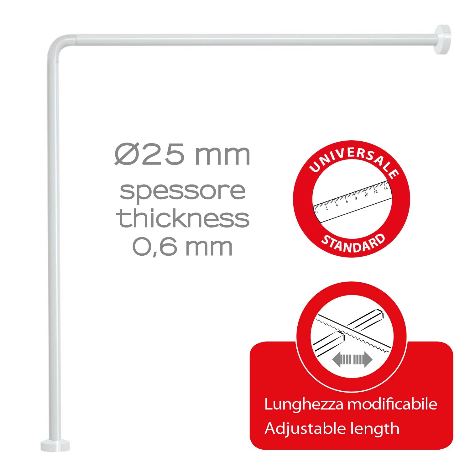  Asta doccia angolare in Alluminio 80x80 cm di Gedy - Bianco by CeramicStore | Lo specialista del tuo bagno