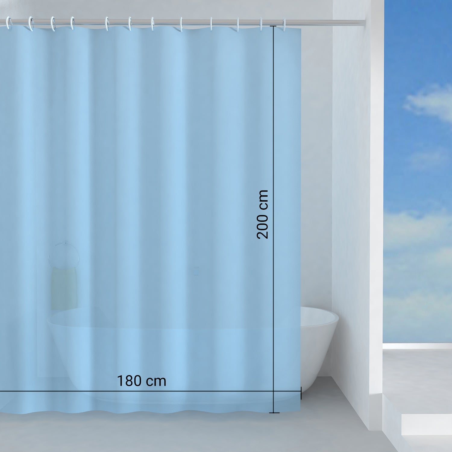  Tenda doccia in Peva 180x200 cm modello Basic di Gedy - Azzurro by CeramicStore | Lo specialista del tuo bagno
