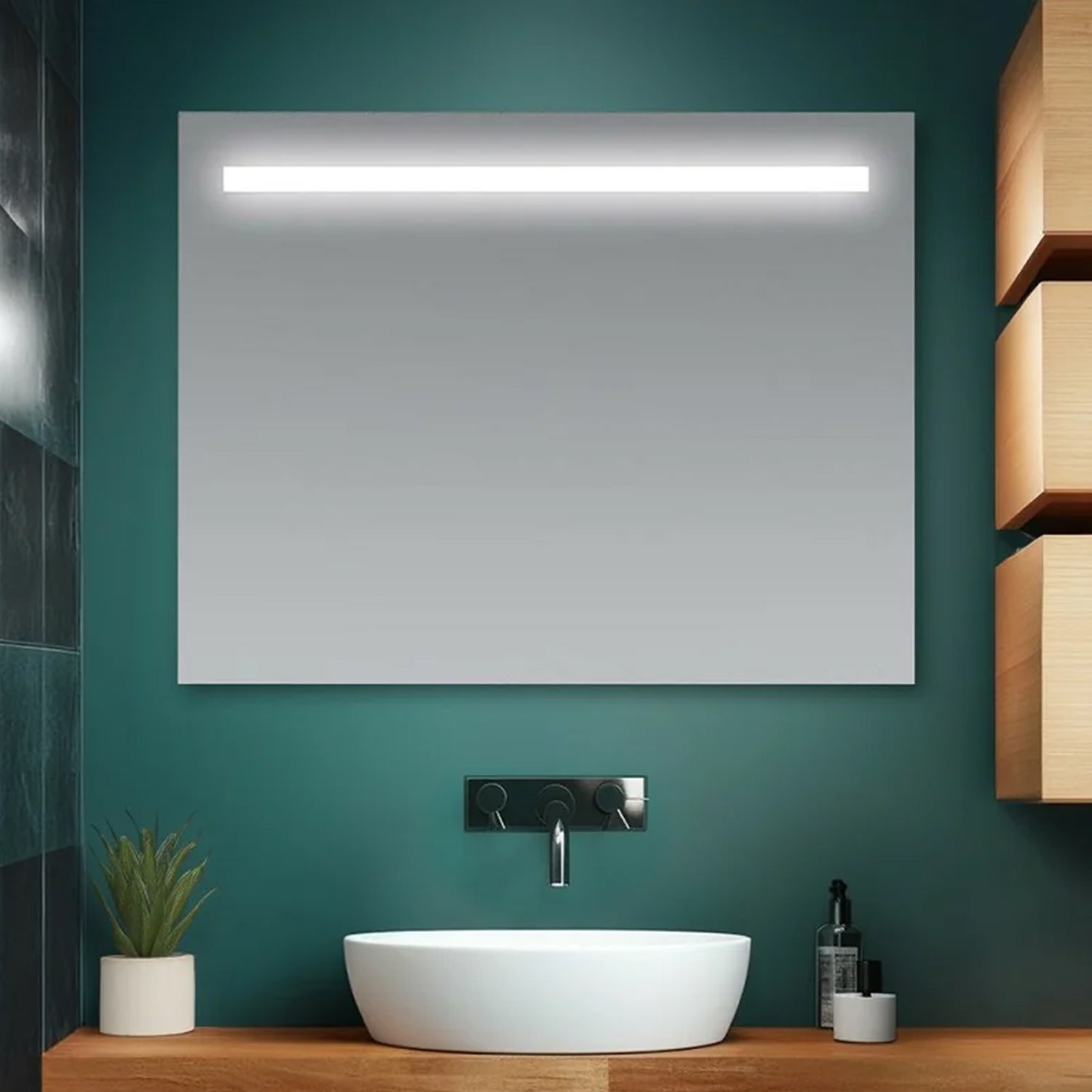 Specchio con striscia superiore LED Cubi&Co modello Superior - 60x90 cm