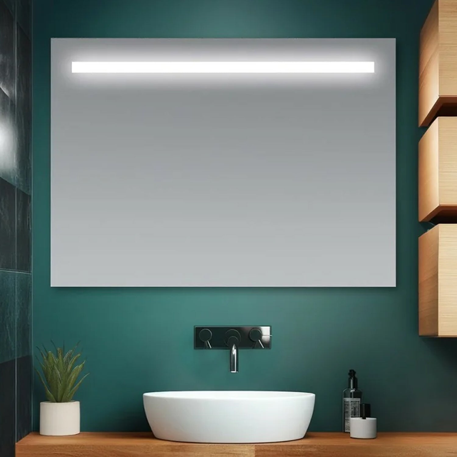 Specchio con striscia superiore LED Cubi&Co modello Superior - 70x105 cm