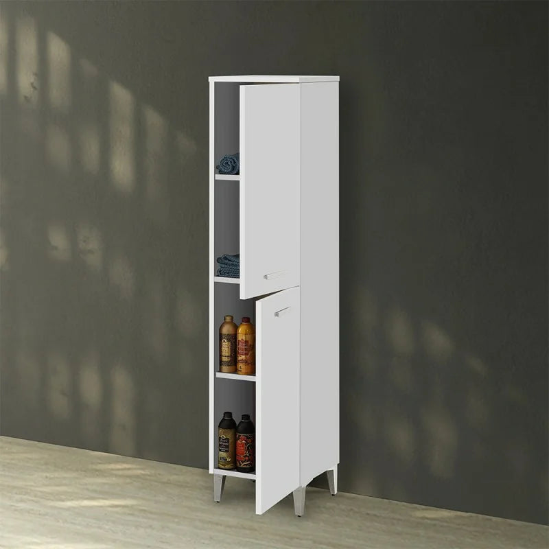 Colonna portasciugamani con due ante Cubi&Co serie Grace - Bianco lucido 4