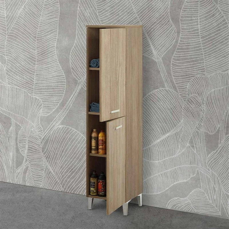 Colonna portasciugamani con due ante Cubi&Co serie Grace - Rovere Tropea 2