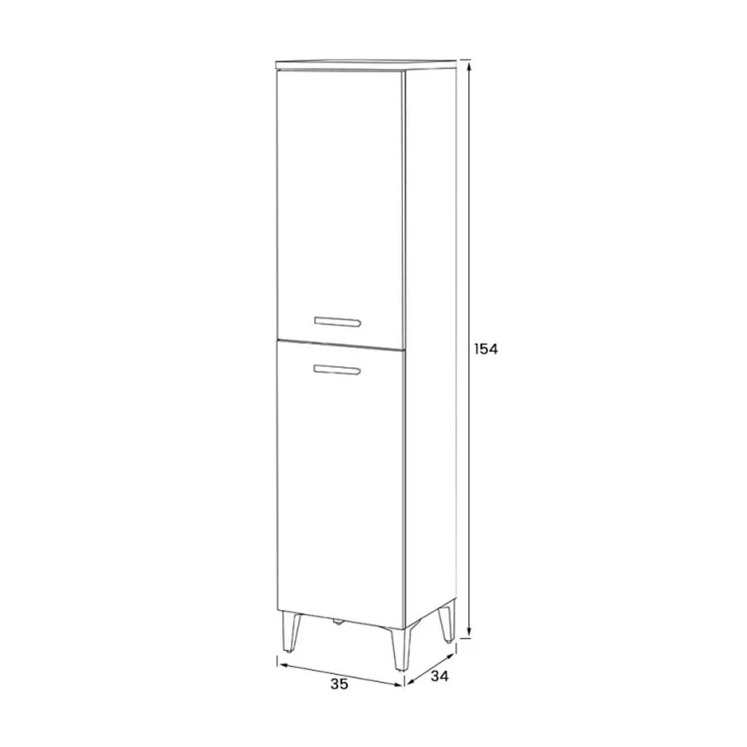 Colonna portasciugamani con due ante Cubi&Co serie Grace - Rovere Tropea 4