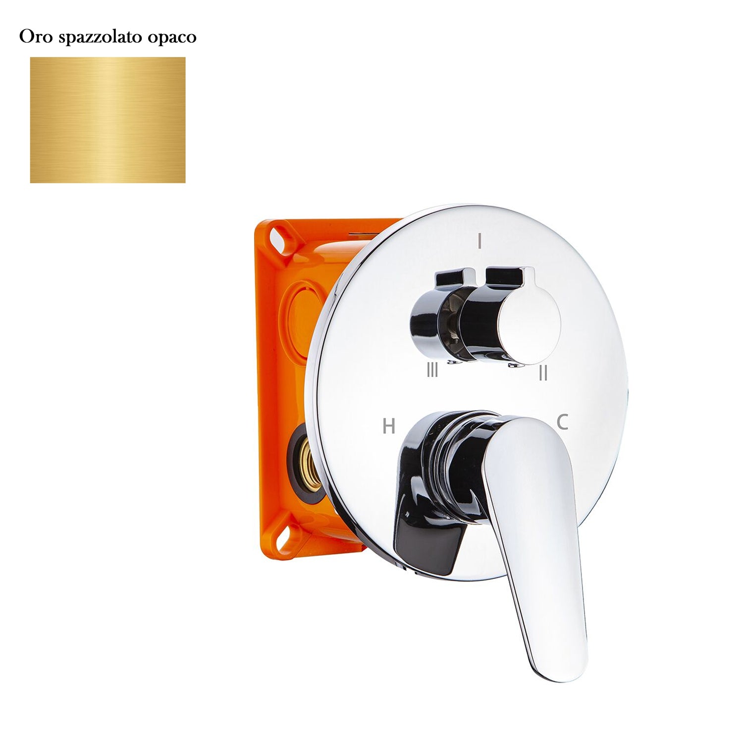 Termostatico incasso tondo 2 vie con easybox oro spazzolato di Sphera Docce