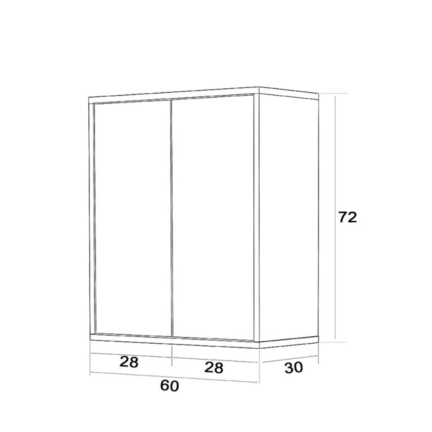 Pensile a due ante Cubi&Co serie Mondial con apertura push-pull 60x72x30 cm - Bianco 2