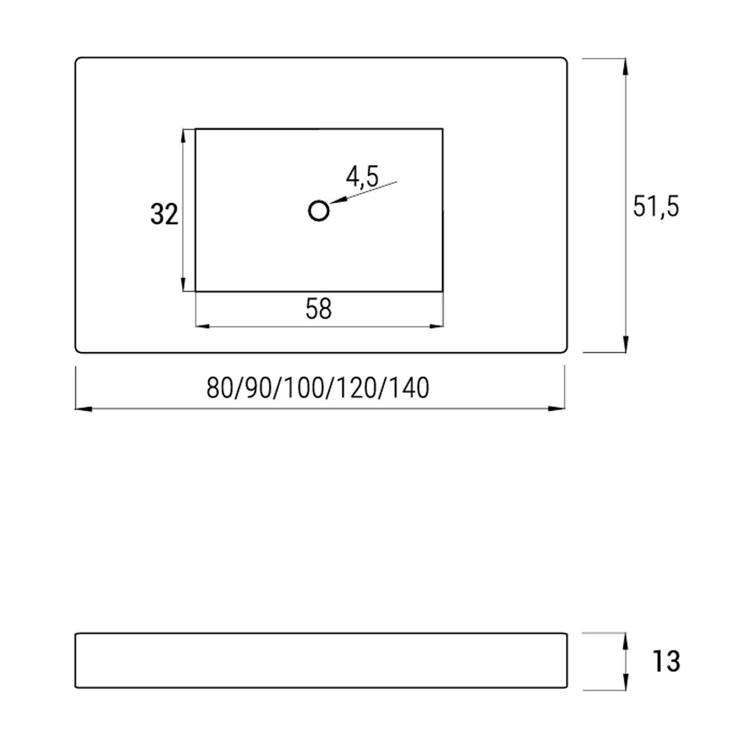 Lavabo a muro con vasca centrale L100 x P51,5 cm BathCore - Grigio 2