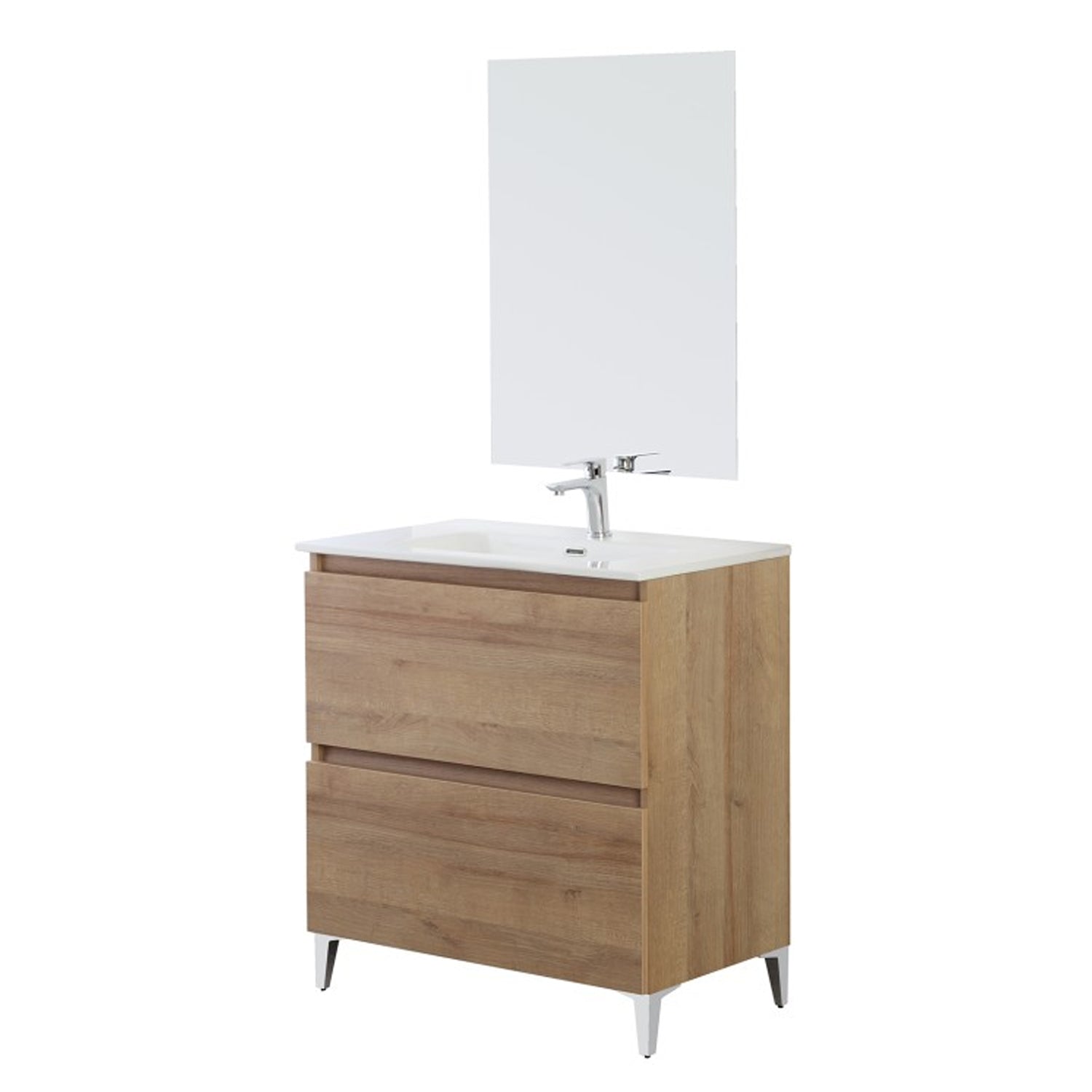 900203 - Mobile bagno a terra 81 cm  con lavabo e specchio Collezione Revival Cubi&co 5
