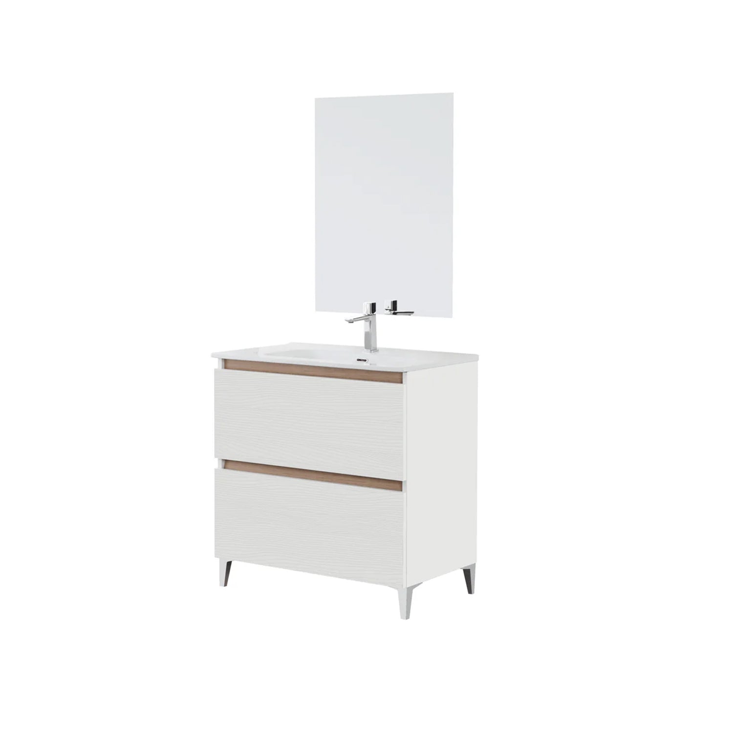 900271 - Mobile bagno a terra 81 cm con lavabo e specchio Collezione Revival Cubi&co 5