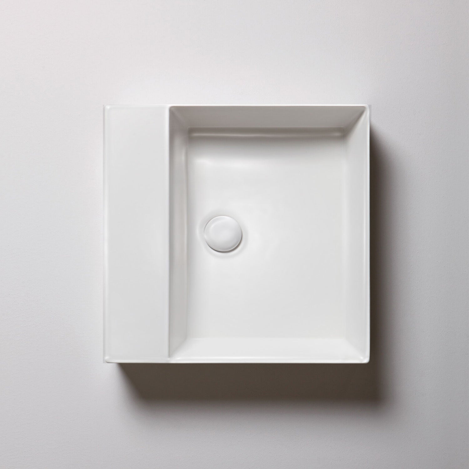  Lavabo da appoggio squadrato Ceramica Azzurra Elegance 35x35 cm senza foro rubinetteria