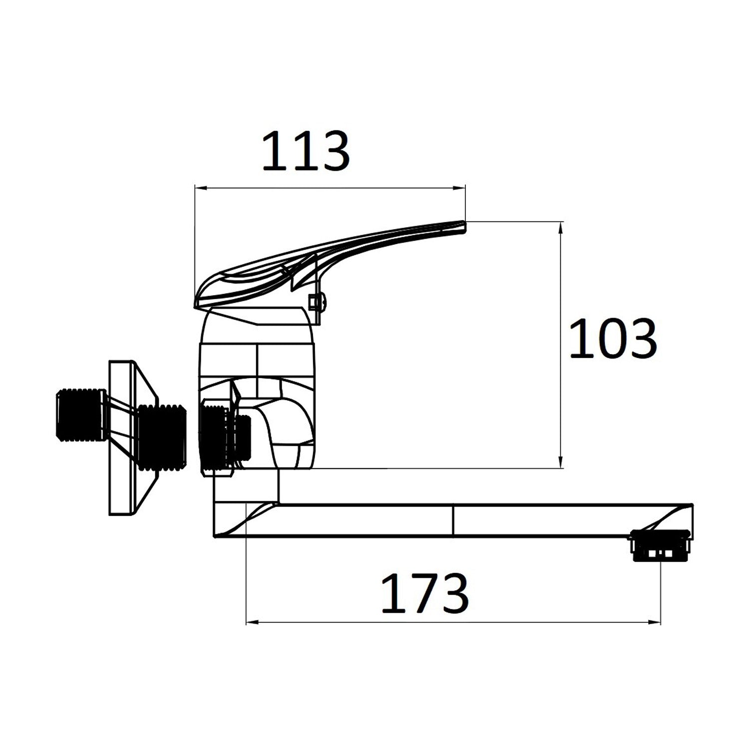  Miscelatore lavello a parete cromato Celia by CeramicStore | Lo specialista del tuo bagno