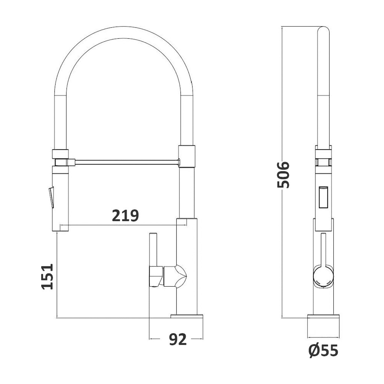  Miscelatore cucina con canna flessibile in silicone nero con attacco magnetico Mixlav by CeramicStore | Lo specialista del tuo bagno