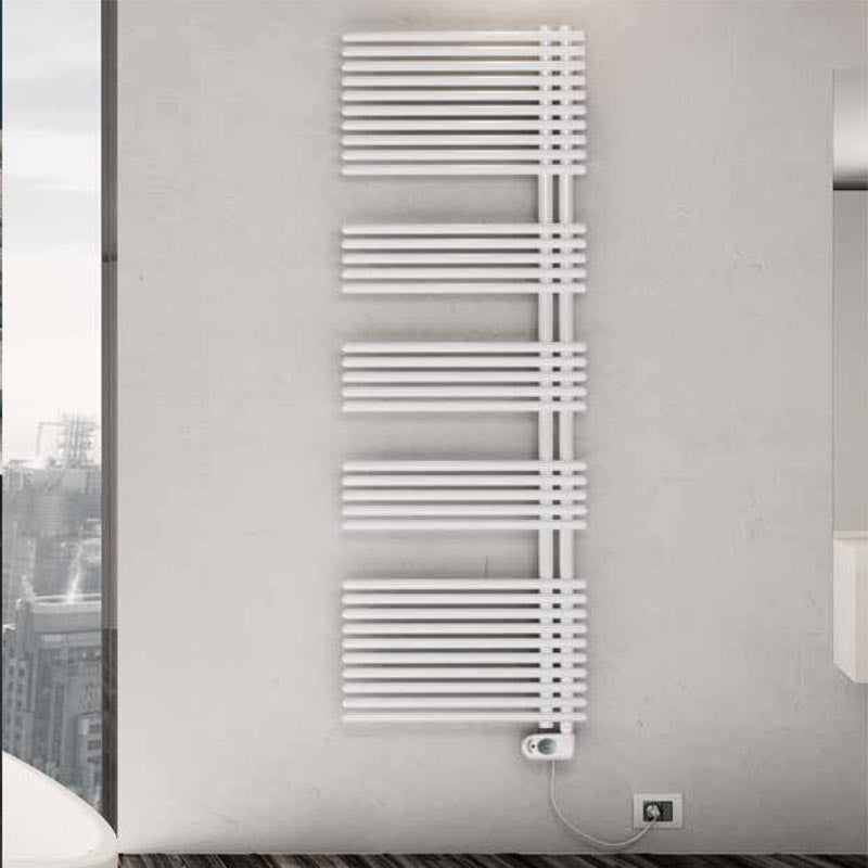Termoarredo elettrico bianco Lazzarini E-Garda a 25 tubi resistenza 600 watt by CeramicStore | Lo specialista del tuo bagno