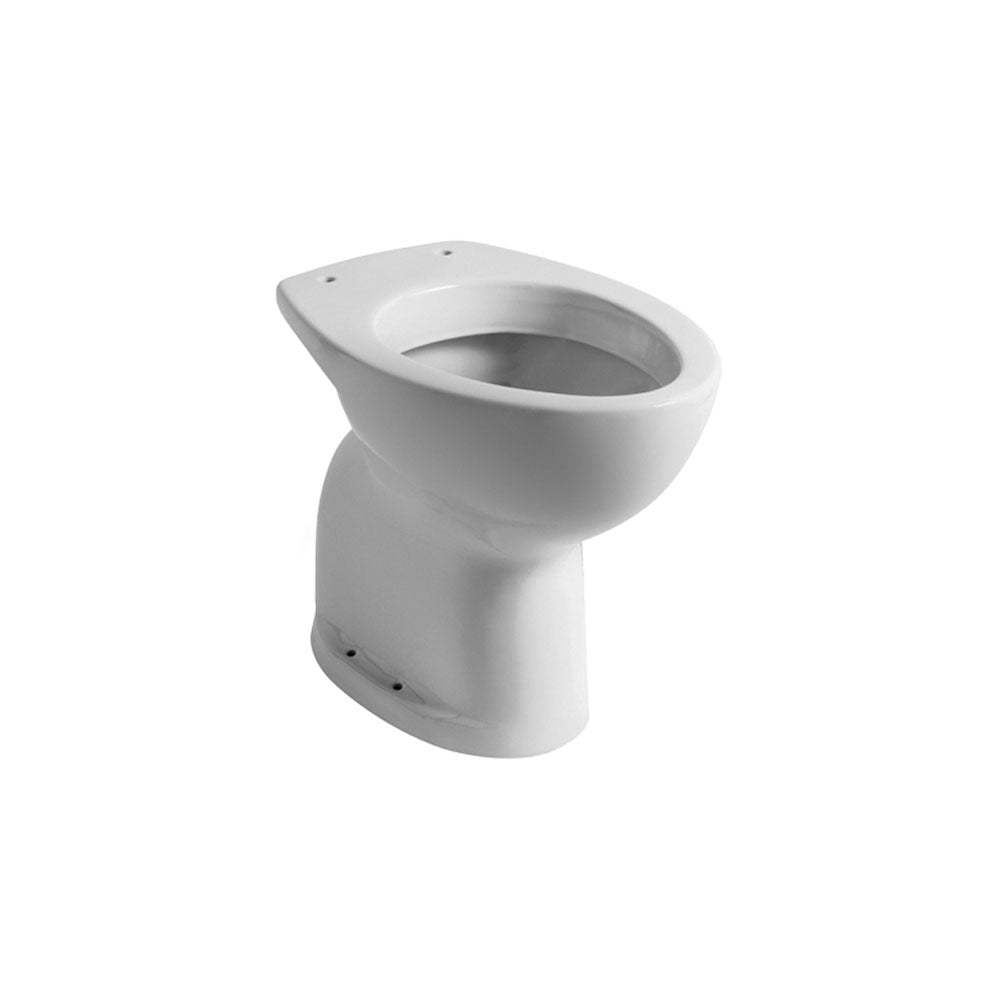 Vaso per persone con disabilità e persone anziane ceramica bianca con scarico a pavimento