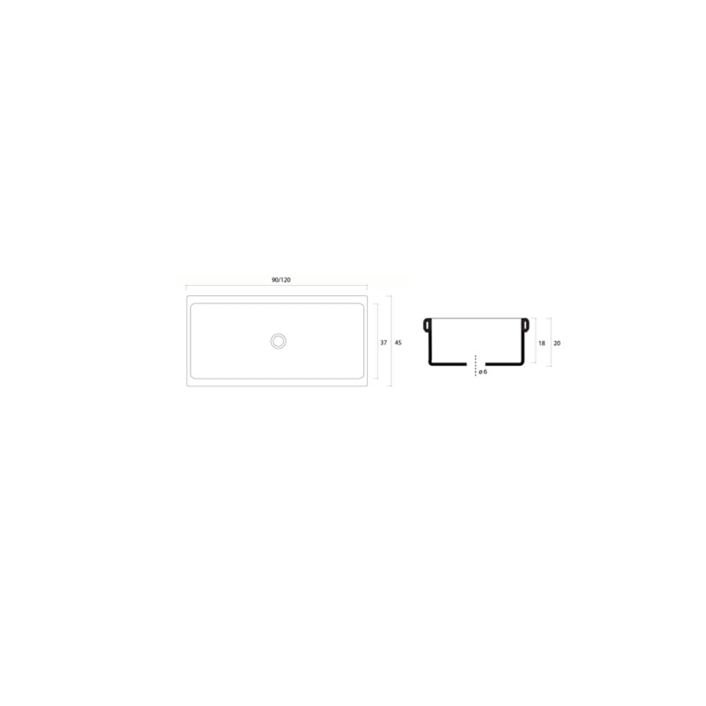  Lavabo a canale Galassia in ceramica bianca 120x45x20 cm by CeramicStore | Lo specialista del tuo bagno