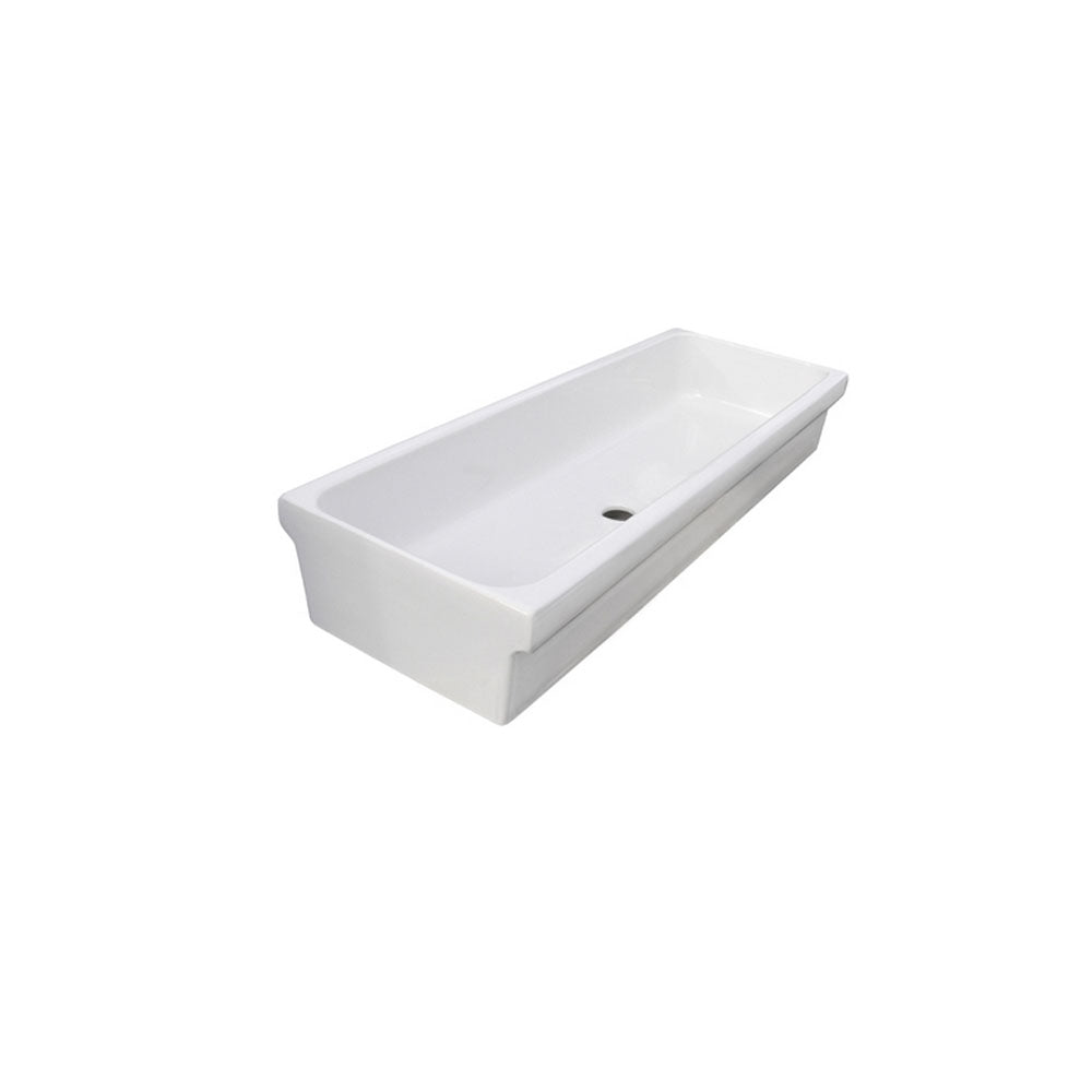 Lavabo a canale Galassia in ceramica bianca 120x45x20 cm by CeramicStore | Lo specialista del tuo bagno