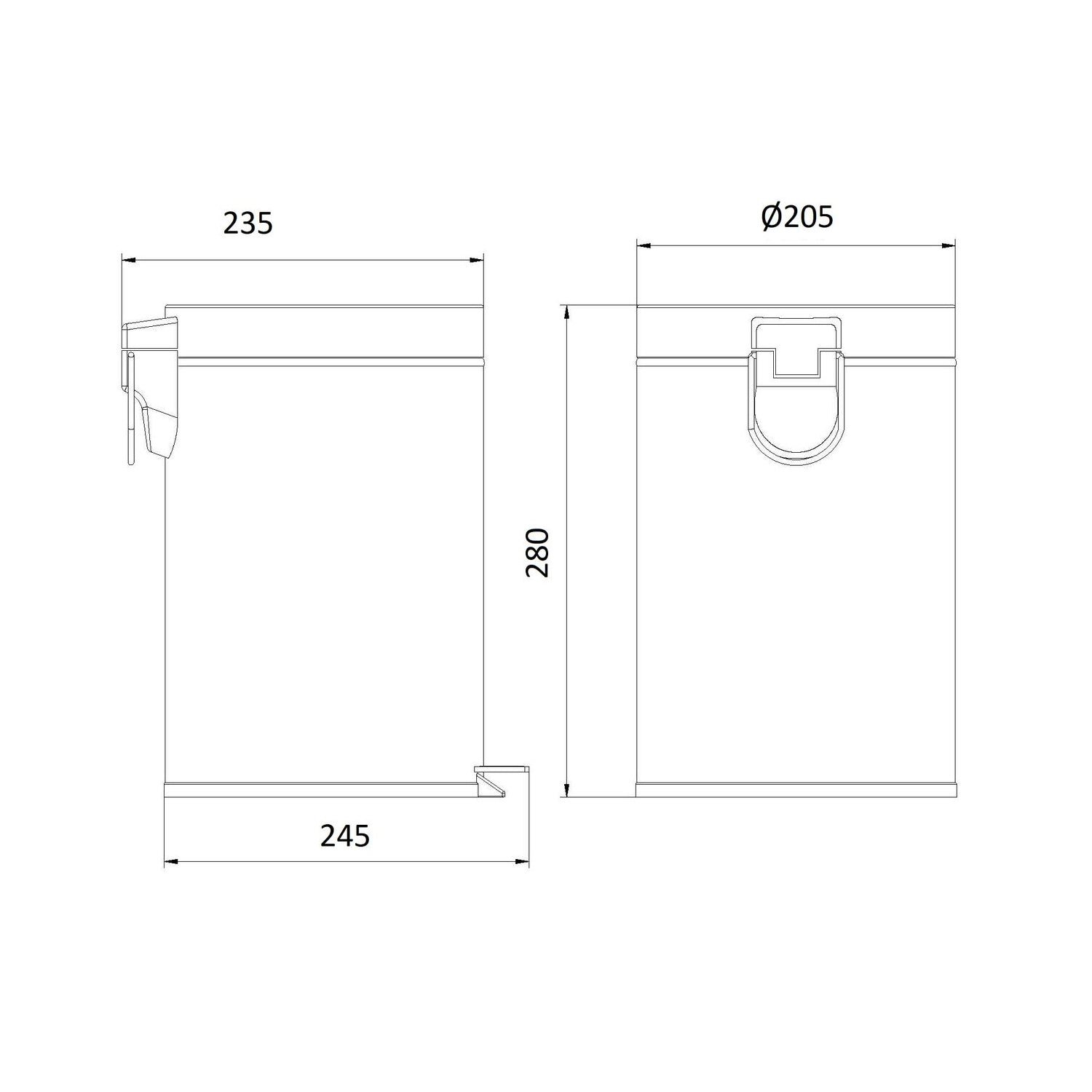  Pattumiera 5 litri a pedale in acciaio by CeramicStore | Lo specialista del tuo bagno