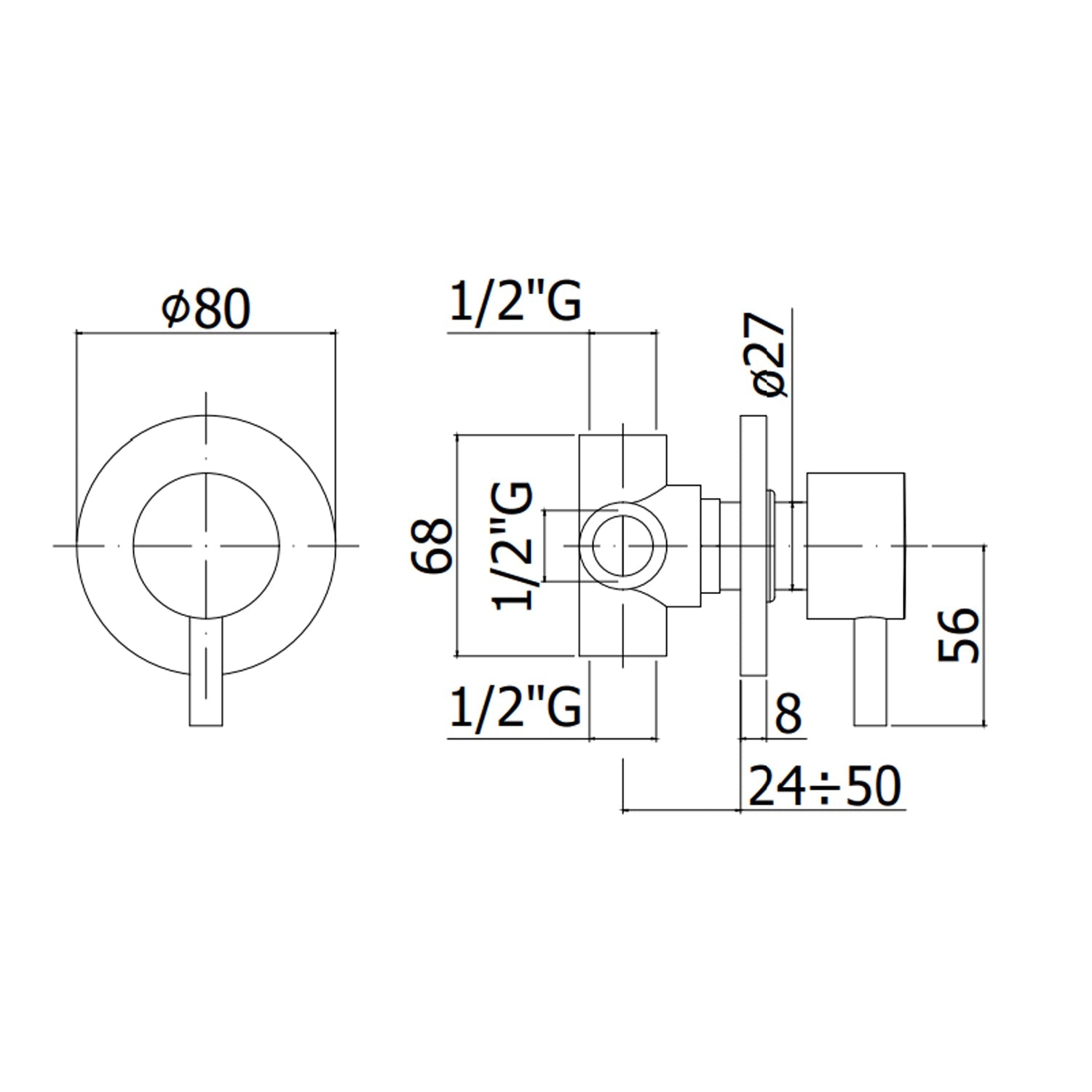  Deviatore incasso Minimal a 2 entrate e 2 uscite Paffoni in ottone cromato by CeramicStore | Lo specialista del tuo bagno