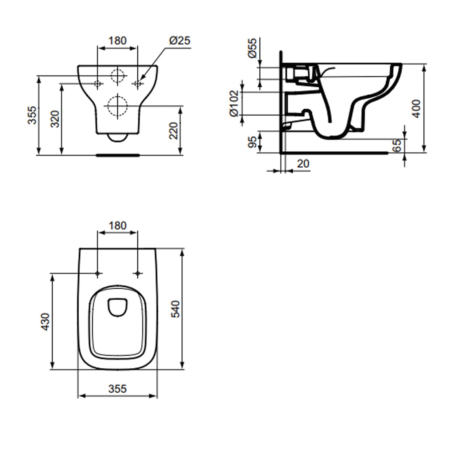 Vaso sospeso Ideal Standard modello i.life A 54x36 cm con sedile soft close 4