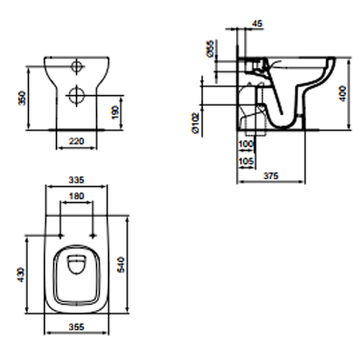 Vaso filomuro Ideal Standard modello i.life A 54,5x36 cm con sedile chiusura soft close 4