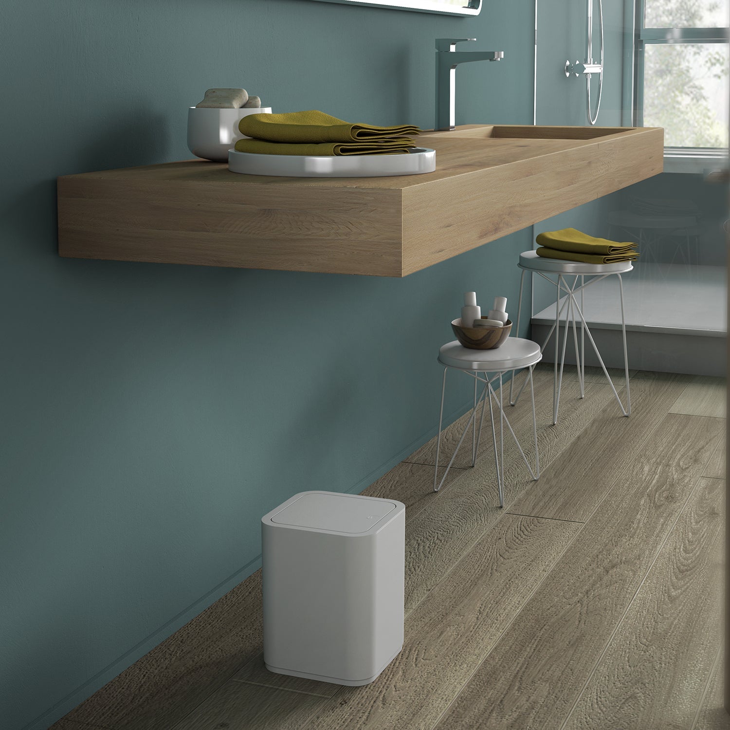  Portarifiuti 8 lt da appoggio Gedy serie Seventy - Bianco by CeramicStore | Lo specialista del tuo bagno