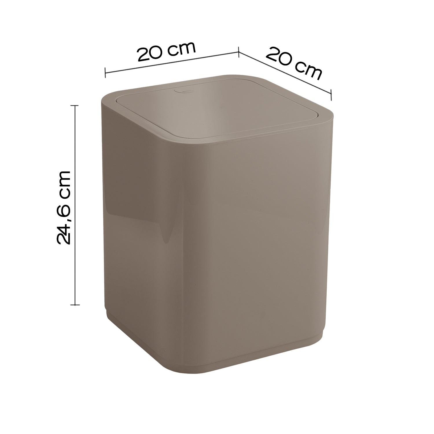  Portarifiuti 8 lt da appoggio Gedy serie Seventy - Tortora by CeramicStore | Lo specialista del tuo bagno