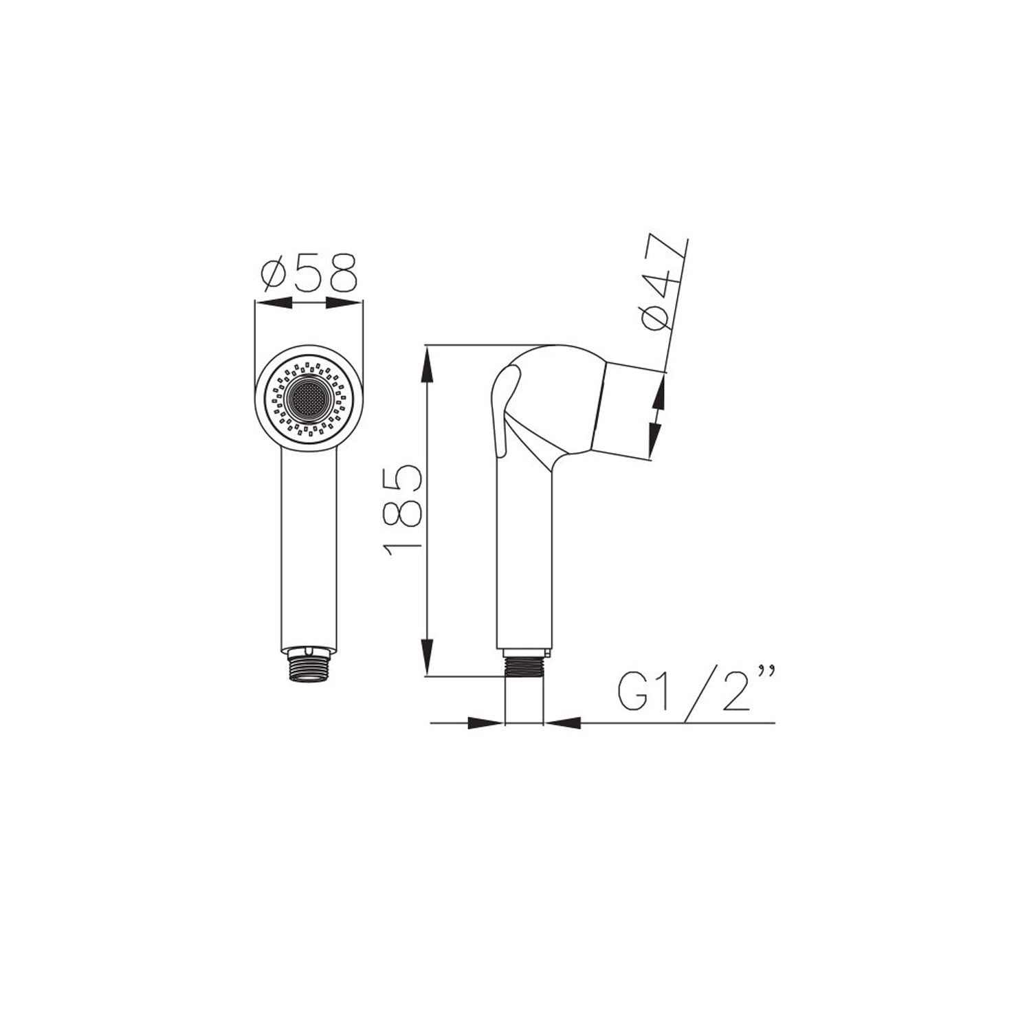 Doccia cucina doppio getto in abs attacco 1/2M di Sphera Docce 4