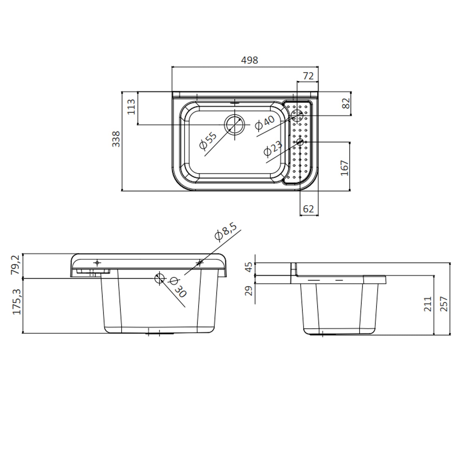 Pilozzo in polipropilene 50x34 cm - Nero 2