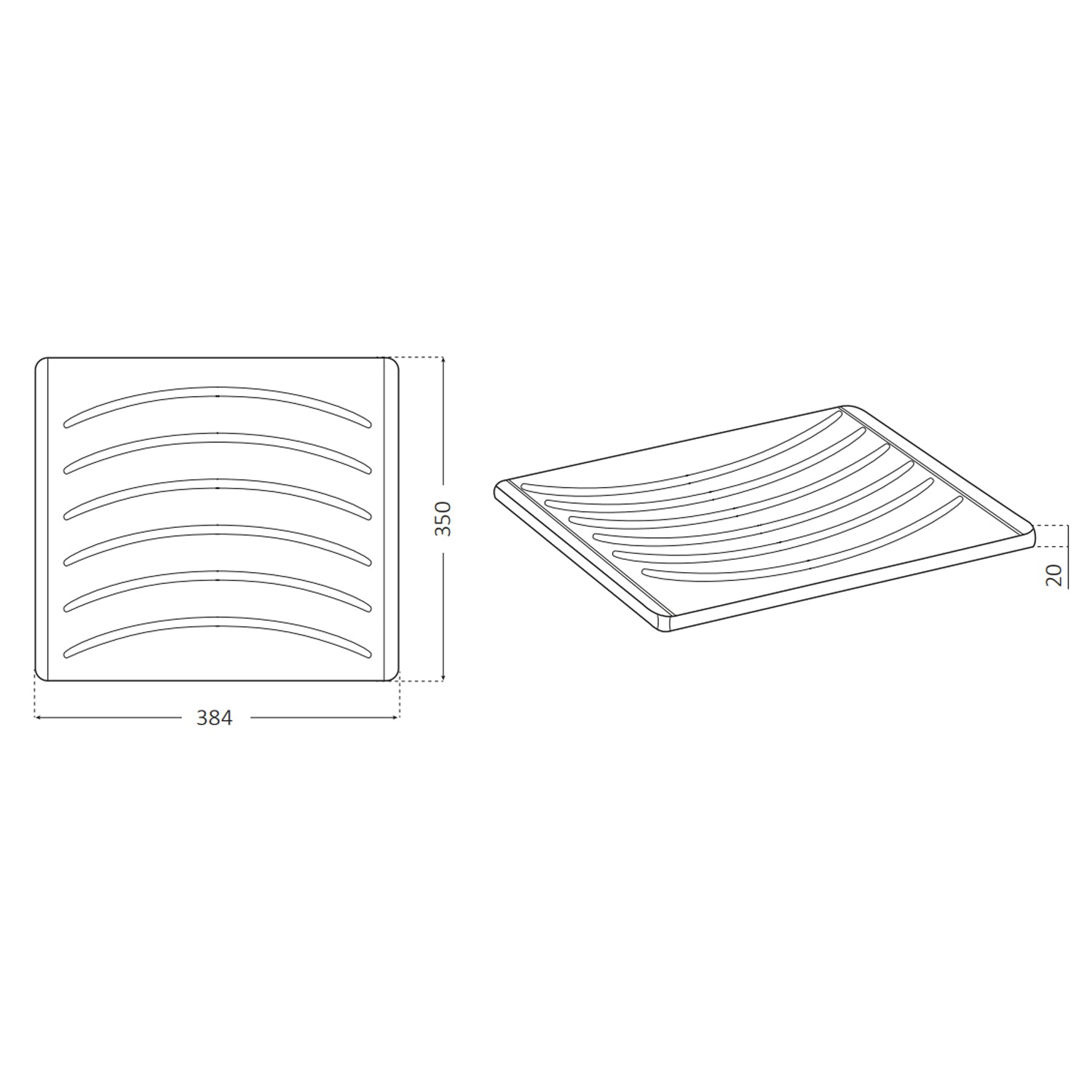 Tavoletta strizzatoio per lavatoio in polipropilene - 38,4 x 35,5 x 2 cm 2