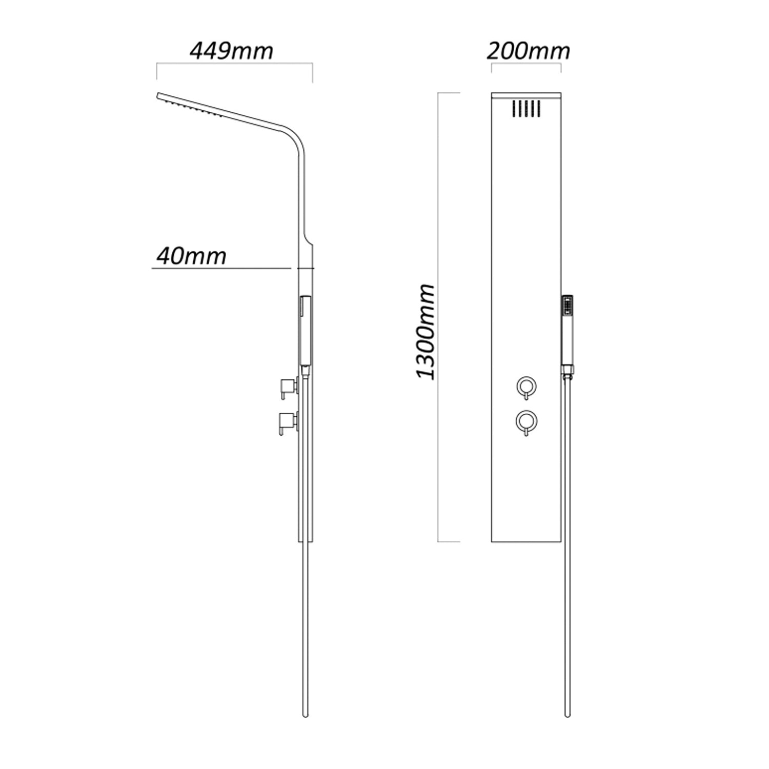 Pannello doccia multifunzionale DocciaGo modello Ibiza - Acciaio Inox spazzolato 2
