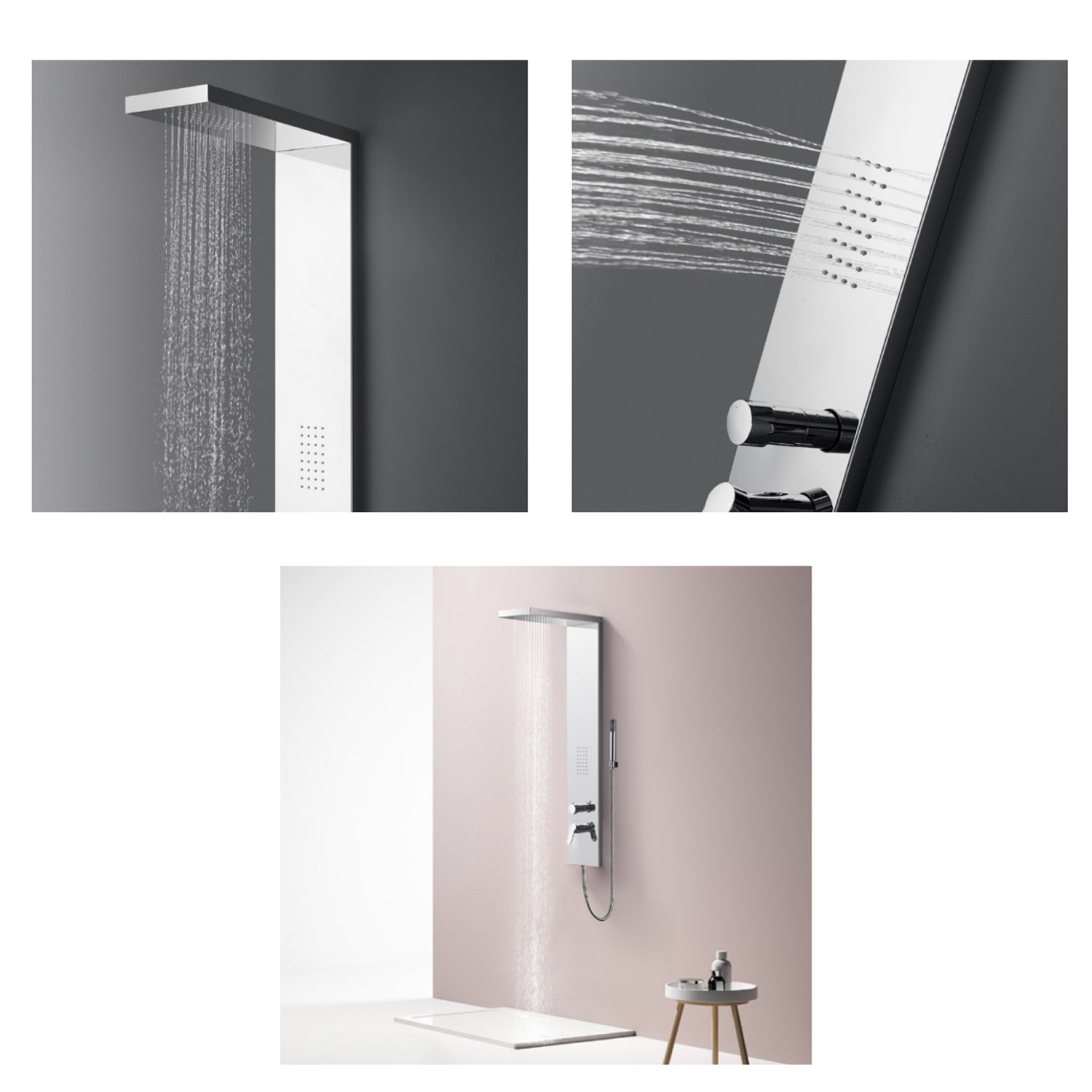 Pannello doccia multifunzionale DocciaGo modello Asia - Acciaio Inox lucidato 3