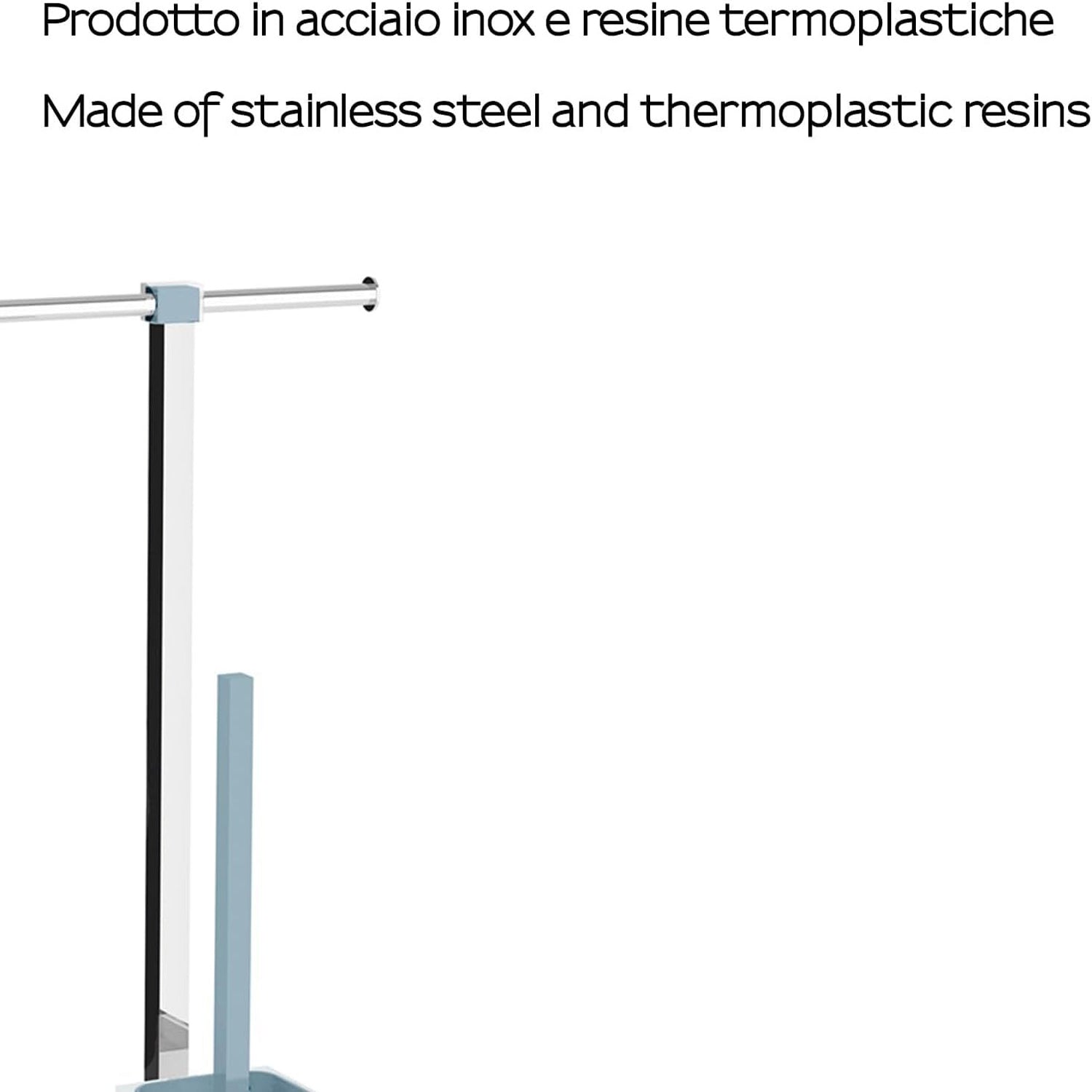 RA32-86 - Piantana porta carta igienica e scopino water in Acciaio Inox Gedy linea Rainbow - Finitura Celeste 3