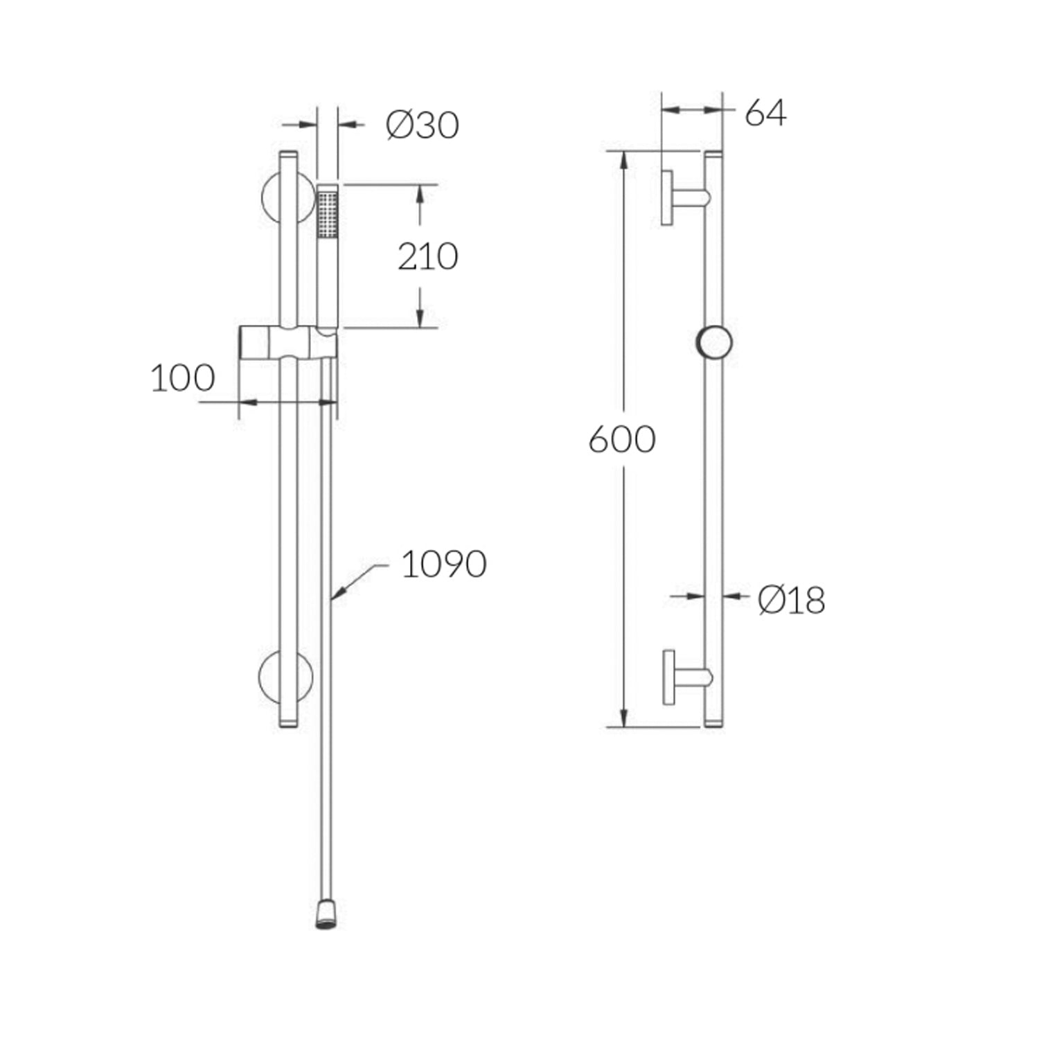 Saliscendi doccia completo DocciaGo modello Astra - Cromo 2