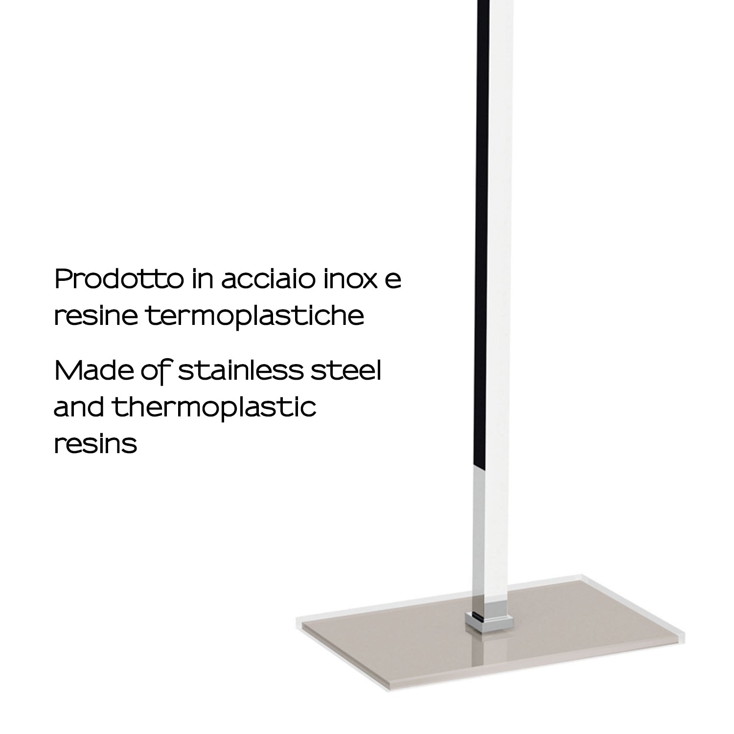 RA31-66 - Piantana portasciugamani in Acciaio Inox Gedy Rainbow - Finitura Trasparente e Tortora chiaro 3