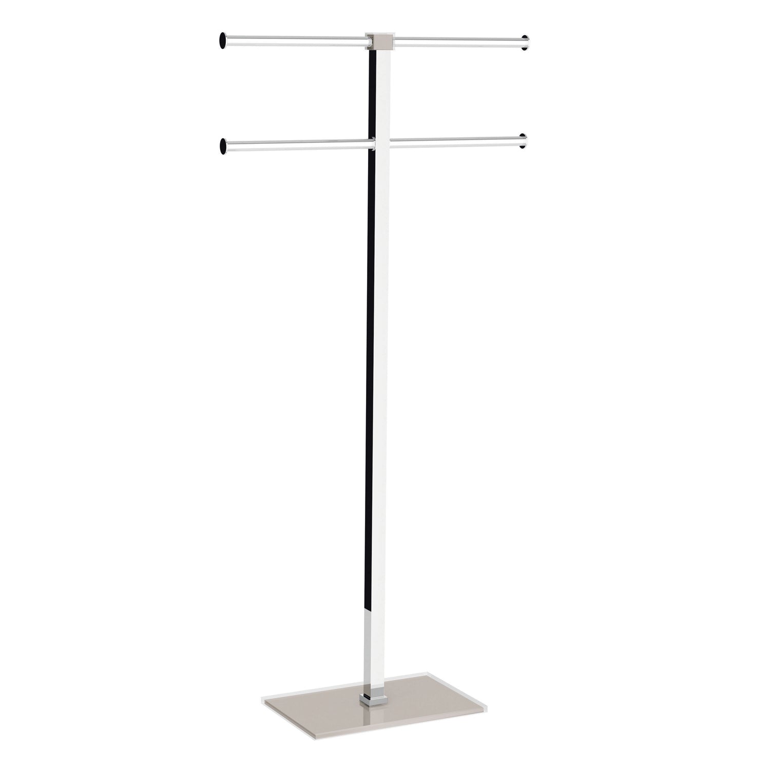 RA31-66 - Piantana portasciugamani in Acciaio Inox Gedy Rainbow - Finitura Trasparente e Tortora chiaro