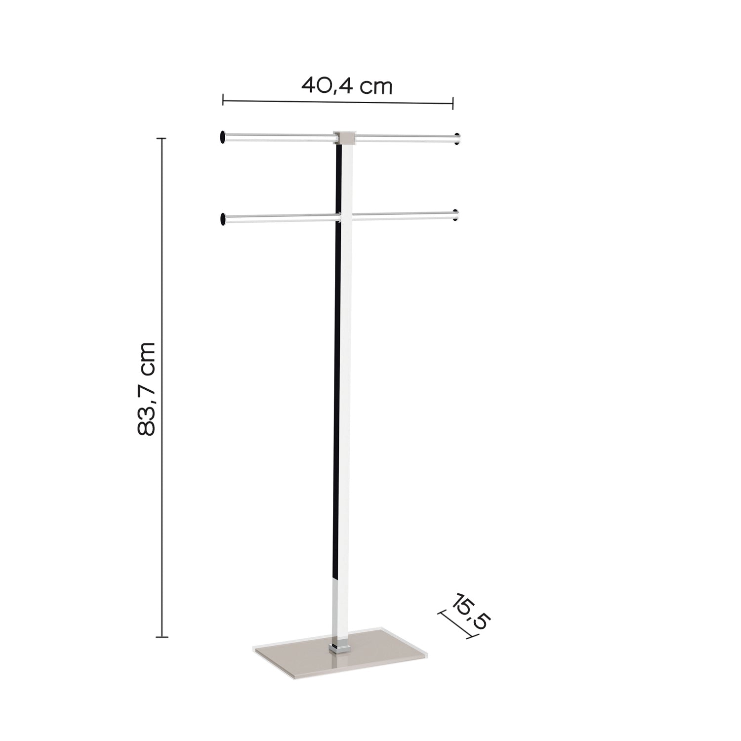 RA31-66 - Piantana portasciugamani in Acciaio Inox Gedy Rainbow - Finitura Trasparente e Tortora chiaro 2
