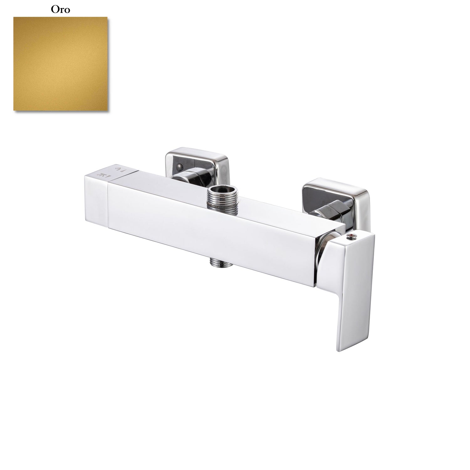 Miscelatore squadrato con deviatore e cartuccia 35mm oro di Sphera Docce