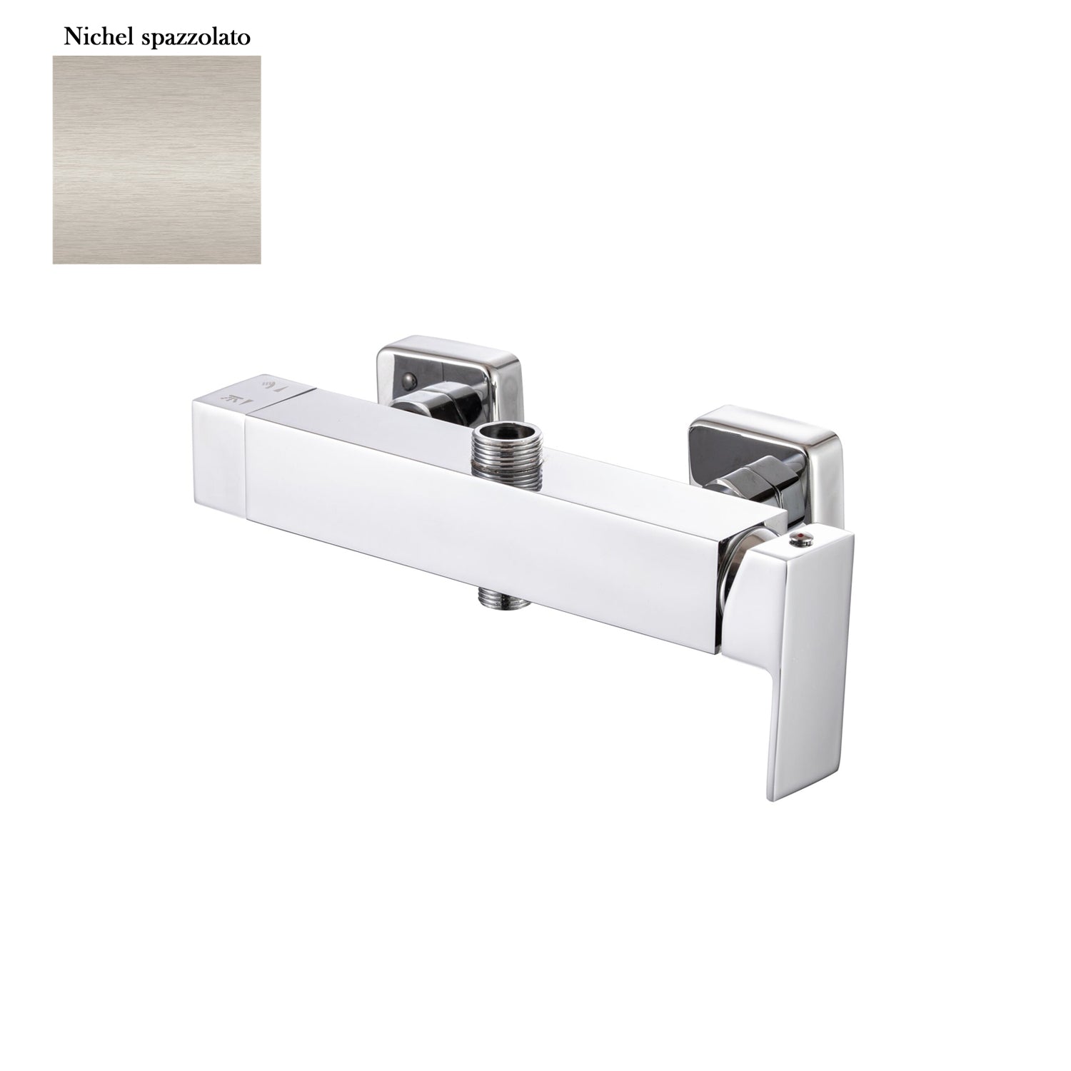 Miscelatore squadrato con deviatore e cartuccia 35mm nichel opaco di Sphera Docce