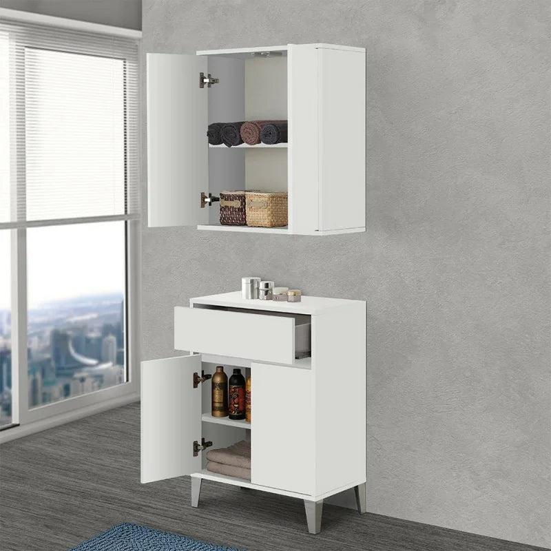 Base a due ante e un cassetto Cubi&Co serie Mondial 60x85x35 cm - Bianco 3