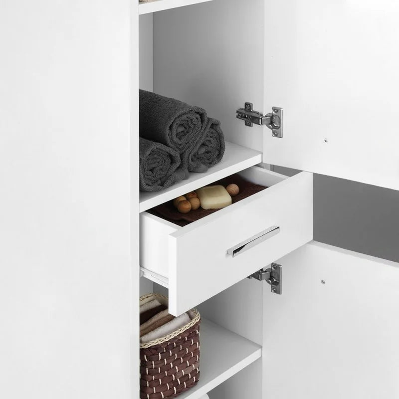 Colonna portasciugamani due ante e un cassetto Cubi&Co serie Star 35x154x34 cm - Bianco lucido 3