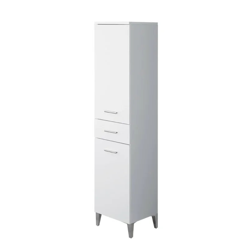 Colonna portasciugamani due ante e un cassetto Cubi&Co serie Star 35x154x34 cm - Bianco lucido