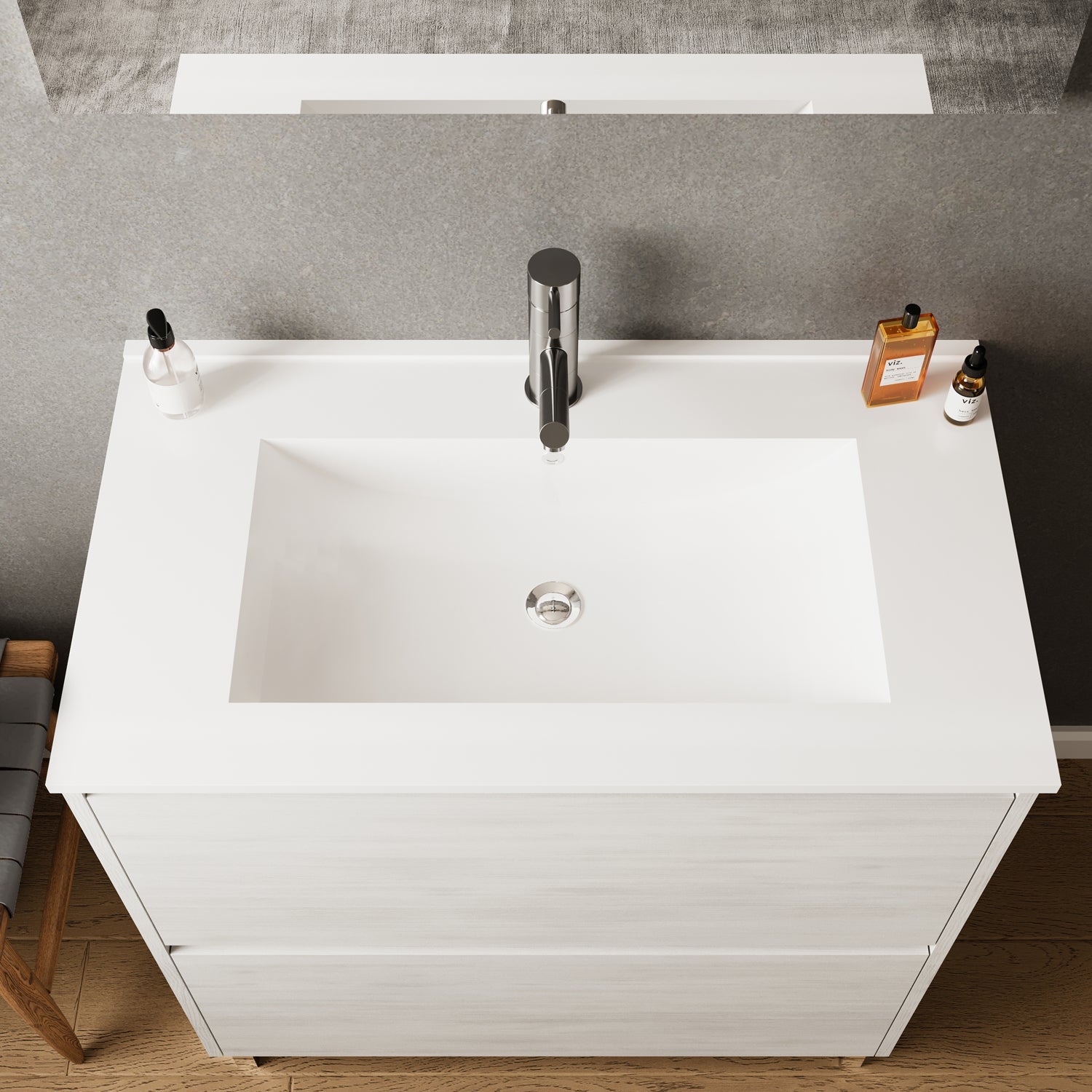  Mobile bagno con lavabo e specchiera Cubi&Co Berlino 80 cm - Rovere Bianco by CeramicStore | Lo specialista del tuo bagno