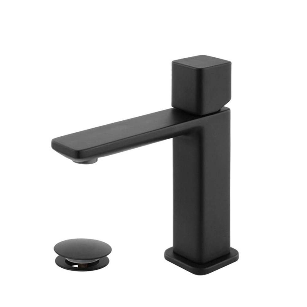 Kit miscelatore lavabo alto + bidet + doccia a due vie RubiFlux serie Lilium Modello Black con piletta clic-clac - Nero Opaco 5