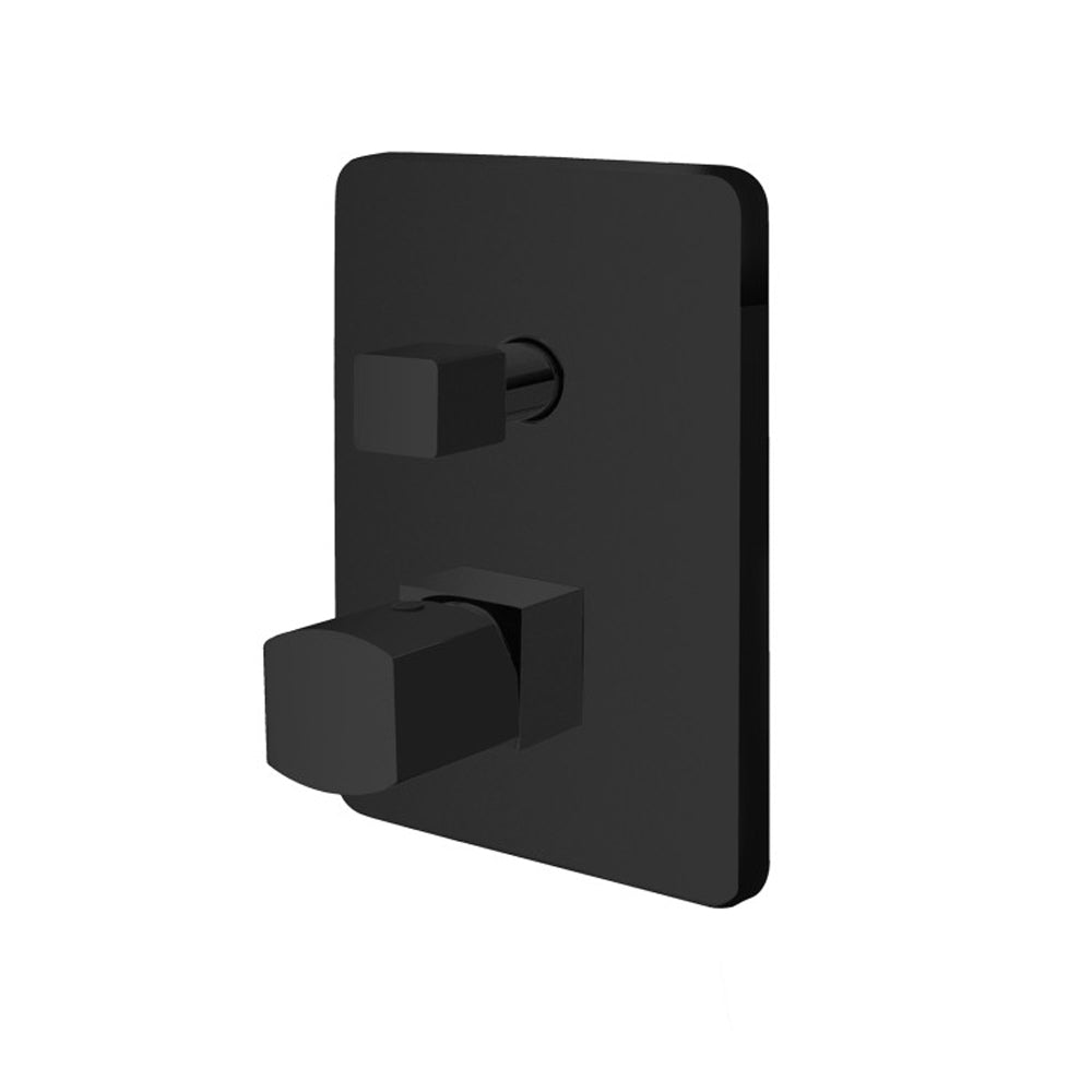 Kit miscelatore lavabo alto + bidet + doccia a due vie RubiFlux serie Lilium Modello Black con piletta clic-clac - Nero Opaco 6