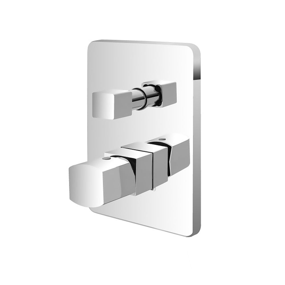 Kit miscelatore lavabo + bidet + doccia a due vie RubiFlux serie Lilium Modello Chrome con piletta clic-clac in acciaio inox - Cromato lucido 7