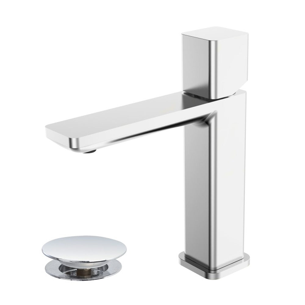 Kit miscelatore lavabo + bidet RubiFlux serie Lilium Modello Chrome con piletta clic-clac in acciaio inox - Cromato lucido 4