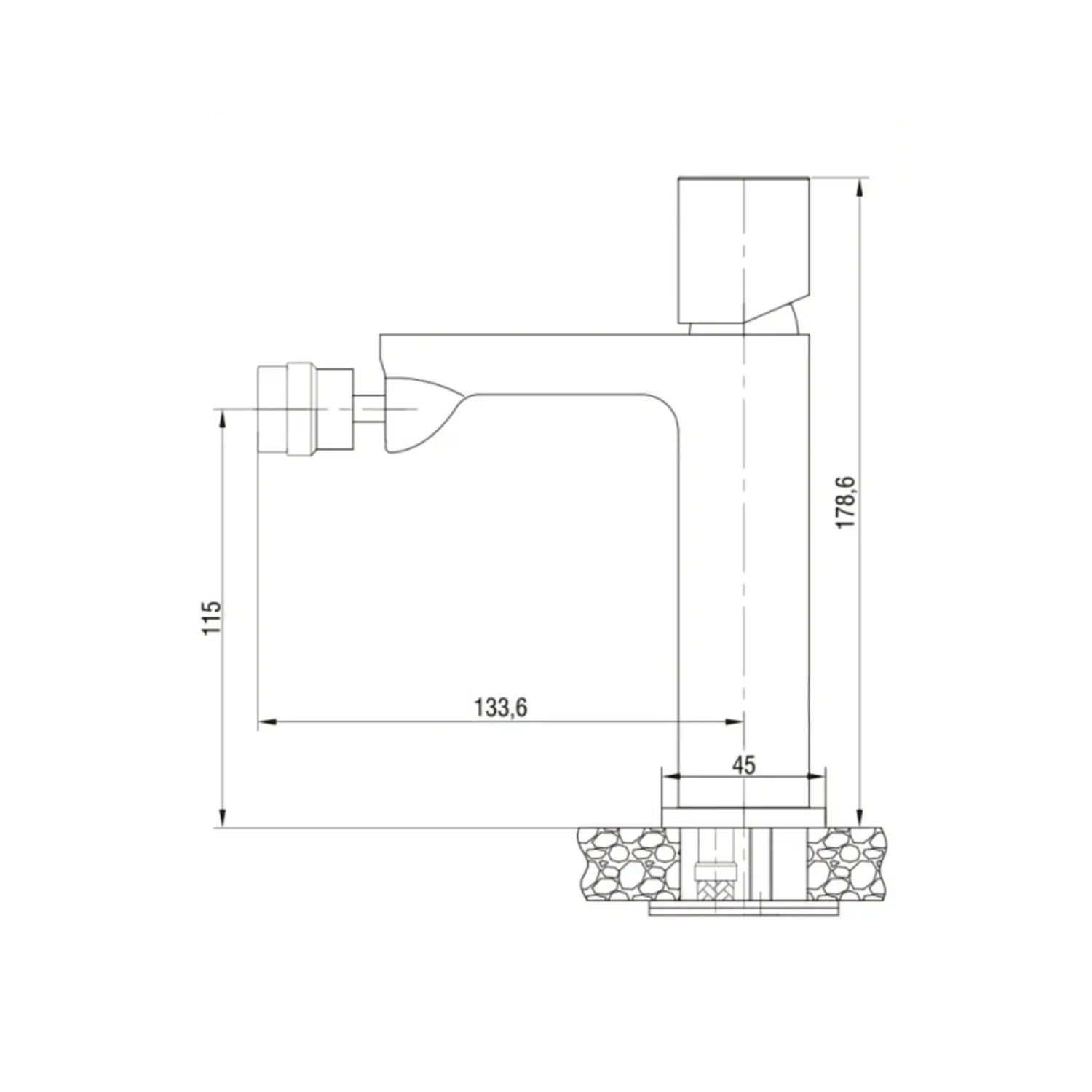 Kit miscelatore lavabo + bidet RubiFlux serie Lilium Modello Chrome con piletta clic-clac in acciaio inox - Cromato lucido 3
