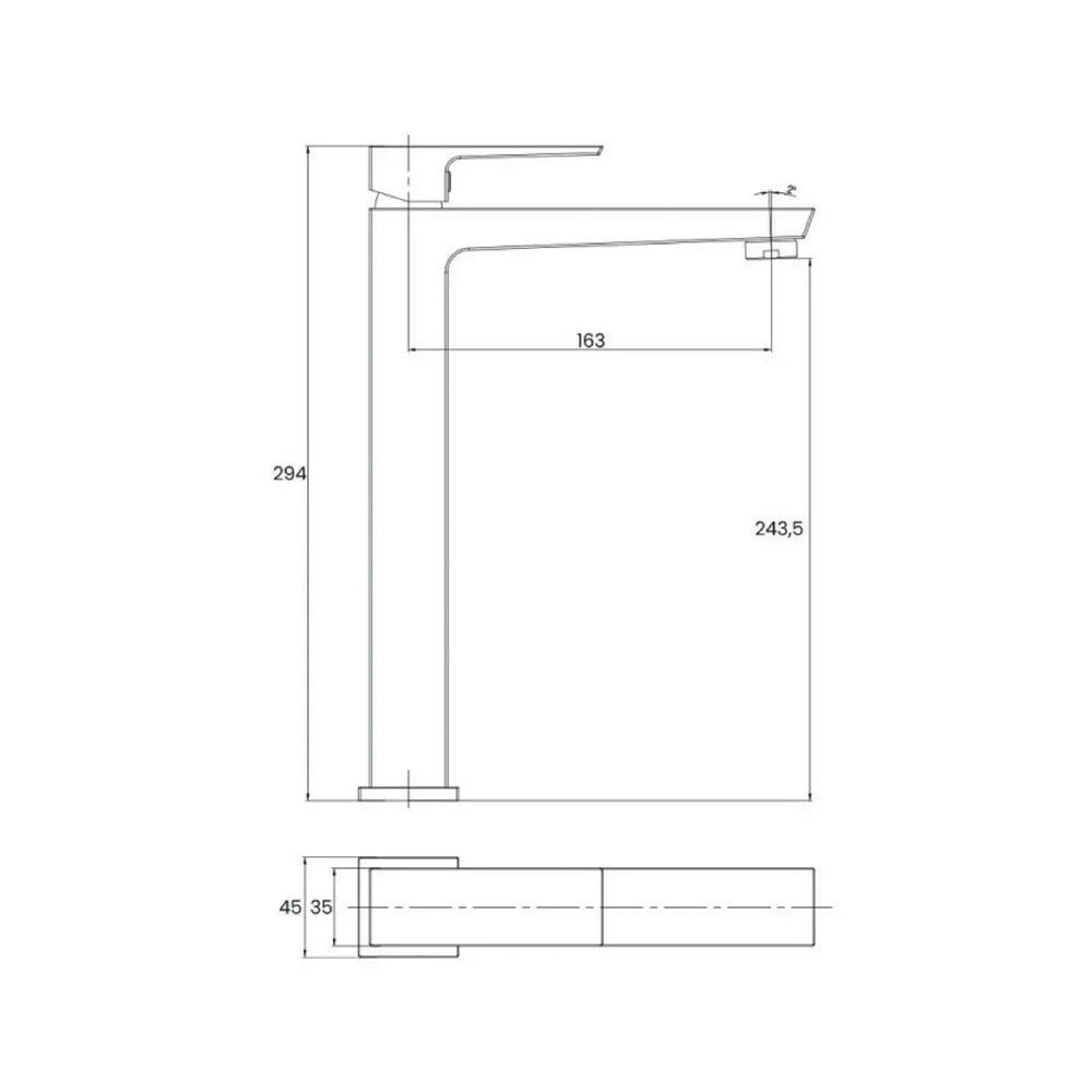Kit miscelatore lavabo alto, bidet e doccia RubiFlux serie Arkon con scarico clic-clac - Nero Opaco 6